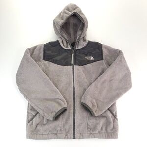The‎ North Face Jacket Child Medium Gray and Black Fleece Soft Fur Pockets